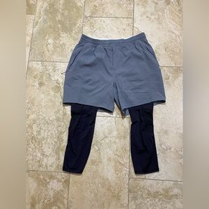 Lululemon Active Expert Short Tight 6" Heathered Asphalt Grey / Black Size Large